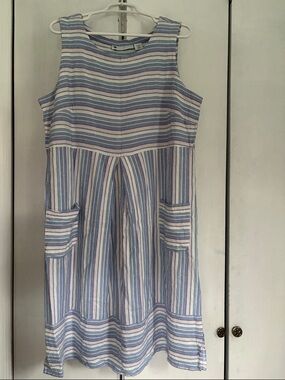 Linen Blend Striped Casual Sundress